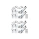 thumbnail image 1 of Kit de reparación de 4 piezas de bisagras para puertas plegables, herrajes para puertas plegables, kit de puerta corrediza para armario, puerta de bolsillo plegable, color plateado, 1 of 5