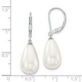 thumbnail image 3 of Sterling S Majestik Rh-pl 10x18mm Teardrop Wht Imitat Shell Pearl Earrings; for Adults and Teens; for Women and Men, 3 of 3