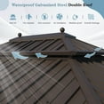 thumbnail image 3 of Hommow 10'x12' Hardtop Gazebo, Permanent Galvanized Steel Metal Double Roof Aluminum Pavilion, 3 of 9
