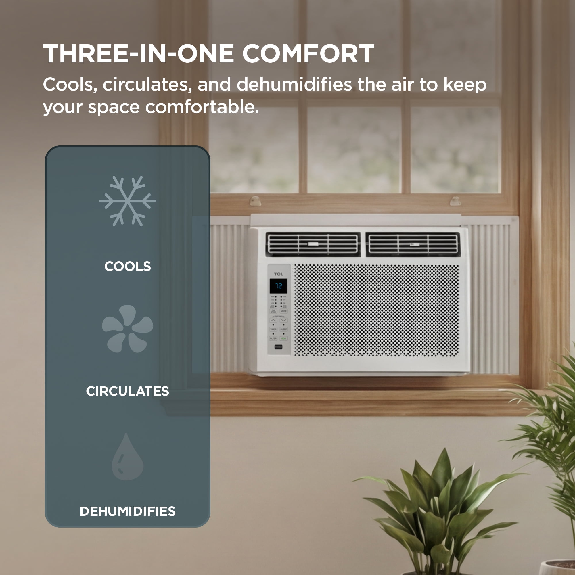 TCL 5000 BTU 150 sq ft Window-Mount Air Conditioners, White