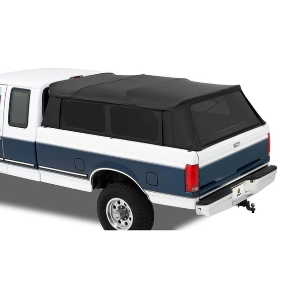 Bestop 76309-35 Truck Cap Supertop One Piece Design; With Tinted Vinyl Windows; Waterproof; Black Diamond; Heavy Duty Fabric; With Hardware; Without Sunroof