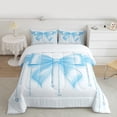 thumbnail image 2 of Manfei Kawaii Blue Queen Comforter Set 3 Pieces for Kids Girls, Glitter Diamonds Bedding Sets, Princess Style Bedding Comforter Set, Microfiber Bedroom Decor, 2 of 8