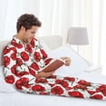 thumbnail image 6 of Yiaed Hand Drawn Tomatoes Print Men’s Pajamas Set - Long Sleeve Button Down Sleep Shirt and Pajama Bottoms Sleepwear Set Mens Pjs Sets Men's Pajama Bottoms-Small, 6 of 7