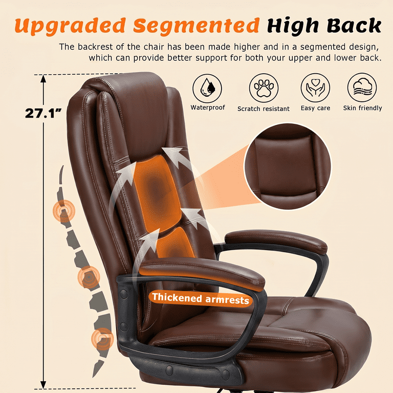 Waleaf Office Chair, Big and Tall Ergonomic Design, Adjustable