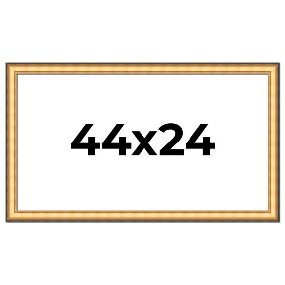 44x24 Frame Gold Plein Aire Solid Wood Picture Frame Width 2 Inches | Interior Frame Depth 0.5