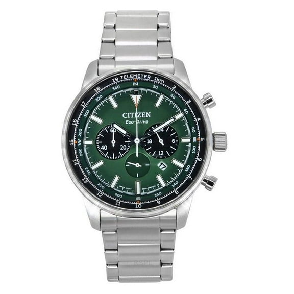 Citizen Chronograph Eco-Drive Green Dial Men's Watch CA4500-91X