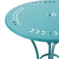 thumbnail image 4 of GDF Studio Coronad Outdoor Iron 3 Piece Bistro Set, Matte Teal, 4 of 13