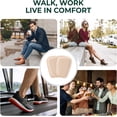 thumbnail image 3 of Welnove Shoe Tongue Pads Suede Memory Foam Shoe Padding Cushion Soft Self Adhesive Inserts Filler for Boots Leather Shoes Dress Shoes Loafers,2 Pairs,Beige,Size L, 3 of 7