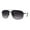 Gunmetal Smoke +1.00, variant on Mens Classic Narrow Rectangle Airforce Officer Style Bifocal Lens Sunglasses Gunmetal Smoke +2.75