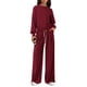 thumbnail image 1 of PRETTYGARDEN Conjunto de Mujer 2 Piezas para Descanso Manga Larga Pantalón Ancho Vino Tinto XXL, 1 of 8