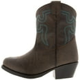 thumbnail image 3 of SMOKY MOUNTAIN BOOTS Unisex Kids' Monterey Western Boots, Color: Brown with Turquoise Stitch, Size: 5.5, 3 of 5
