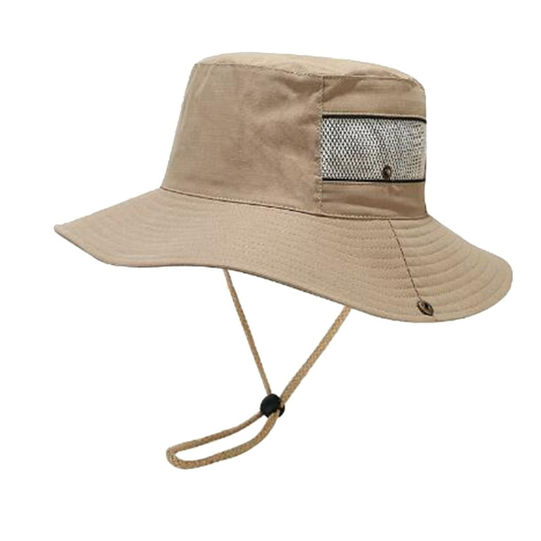 Breathable Wide Brim Boonie Hat Outdoor Mesh Cap For Travel Fishing Bucket  Hat Black Has Gentlemen 