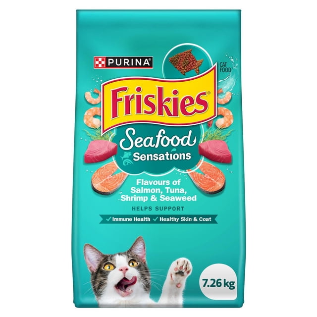 Friskies Ocean Sensations Flavours of Salmon, Tuna, Shrimp & Seaweed, Dry Cat Food 7.26kg