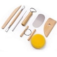thumbnail image 3 of 8 Pcs Pottery & Clay Sculpting Tools, Double-Sided, Smooth Wooden Handles., 3 of 6