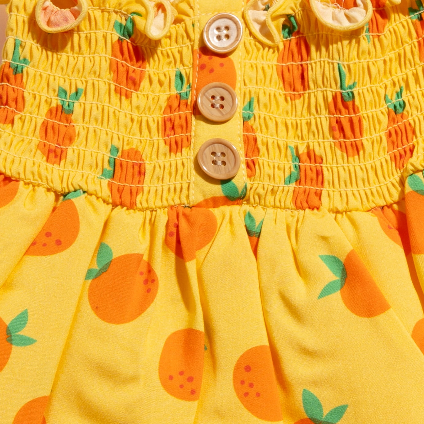 Oodles Sweet Citrus Ruffle Dog Dress, Yellow, Large