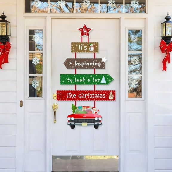 Mineart Christmas Tree Door Hanger, Holiday Party Decoration Festive Tree Shaped Ornament for Festal Decor and Gathering Supplies