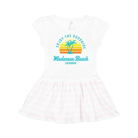 

Inktastic Summer Enjoy the Sunshine Windansea Beach California in Blue Gift Toddler Girl Dress