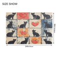 thumbnail image 4 of Yayeee Bath Rug for Bathroom Floor Non Slip Contour Fluffy Soft Absorbent Mat, 20"x24", Cats and Hearts, 4 of 7