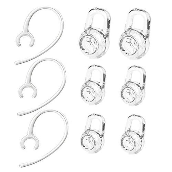 Replacement Eargels Earbuds Ear Hooks for M165 M55 M25 M1100 M100 M155 M180 Headphone Headset Spare Kit Set, 9 Pack, Clear