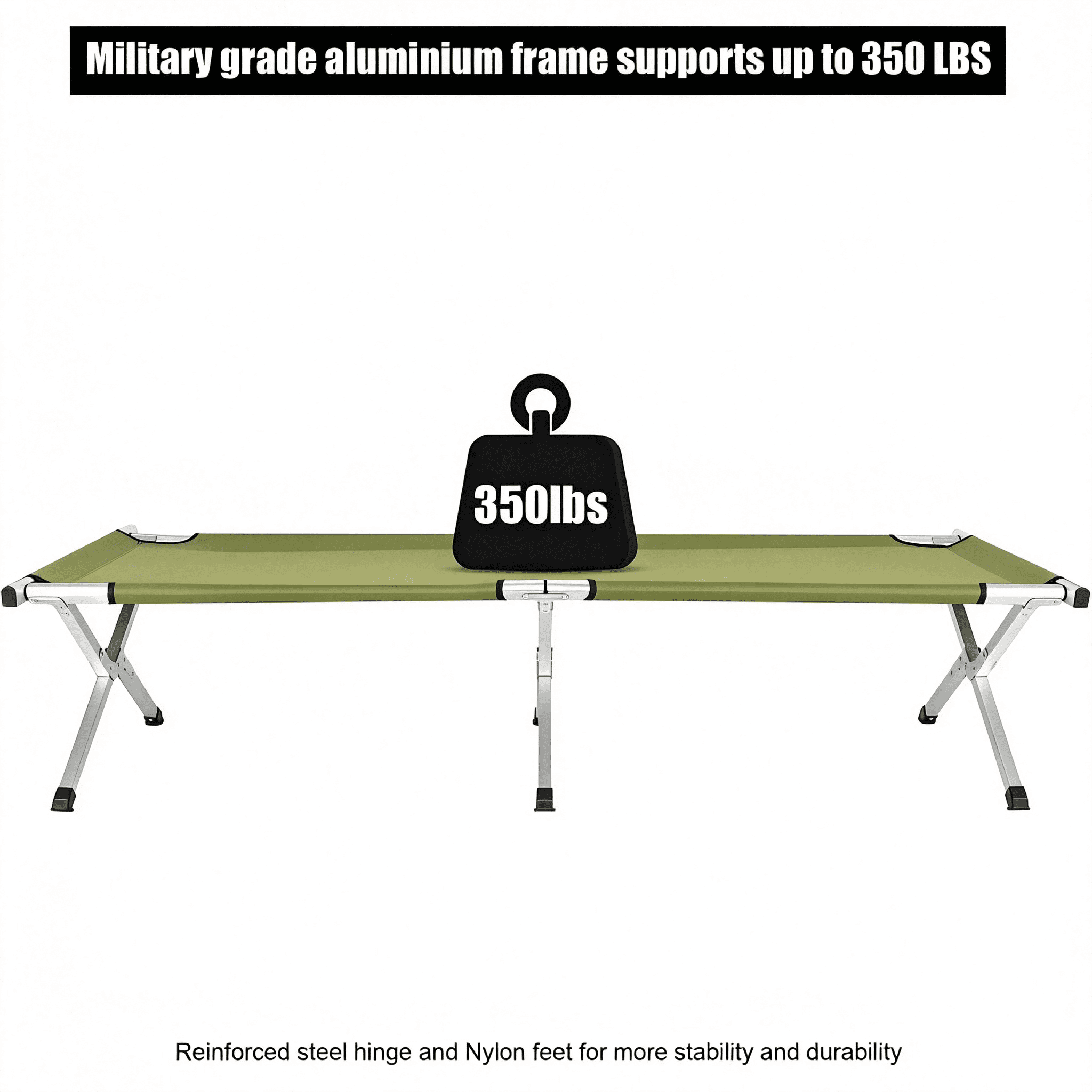 Foldable Camping Cot, Lightweight Aluminum Tube Outdoor Bed, Portable Compact Folding Cot with Carry Bag, Oxford Fabric Sleeping Bed for Camping Travel Home Guest Use