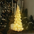 thumbnail image 4 of LED Illuminated Glass Christmas Tree with Warm White Lights - Battery Powered Holiday Decoration for Mantel, Tabletop Centerpiece, Christmas Home Decor and Festive Gift, 4 of 6