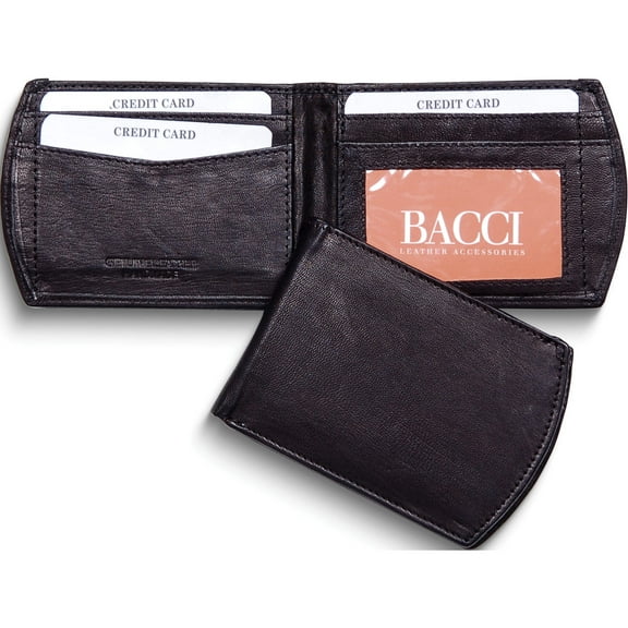Fashion Black Super Slim Bi-Fold Wallet (3.25 X 4.5) Made In India gm12802
