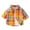 Orange, variant on Kids Plaid Shirt with Pocket Button-Up Casual Top Twin Needle Stitching Boys Checkered Print Chest Pocket T-Shirt