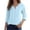 Light Blue, variant on 3/4 Length Sleeve Womens Tops 2026 Trendy Casual V Neck Jacquard Hollow out Plain Tshirt Womens Blouses