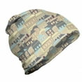thumbnail image 1 of Urban Unisex Beanie, Vintage Multicolored Houses, Hiking Outdoors, Grey and Pale Seafoam, by Ambesonne, 1 of 1
