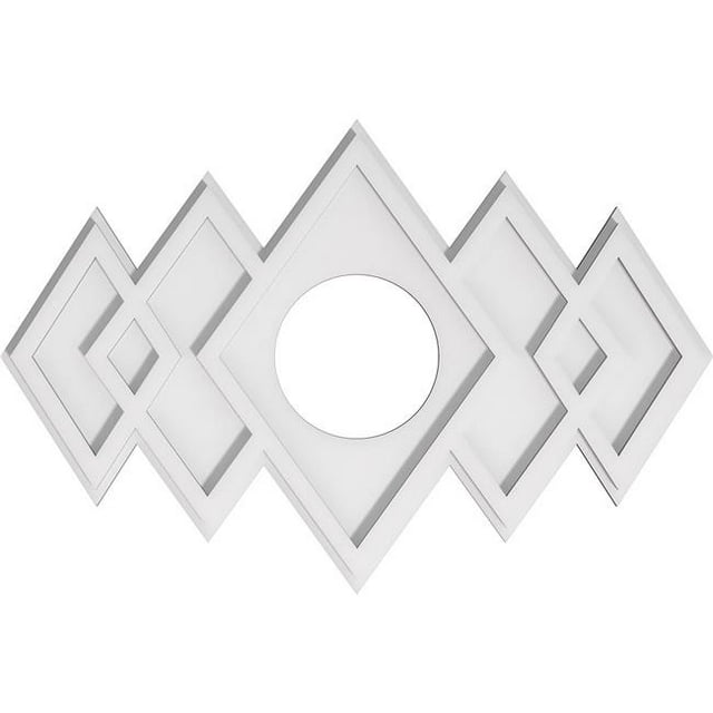 Ekena Millwork CMP26X17ZE-06000 6 in. ID x 8 in. Rectangle Zoe Architectural Grade PVC Contemporary Ceiling Medallion