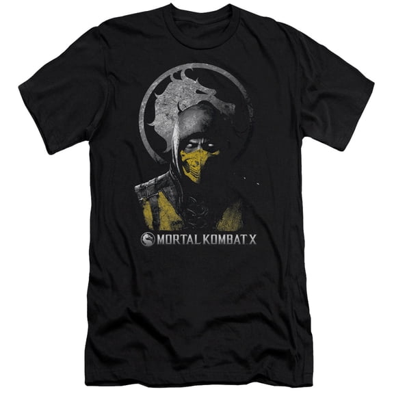 Mortal Kombat X - Scorpion Bust - Premium Slim Fit Short Sleeve Shirt - Medium