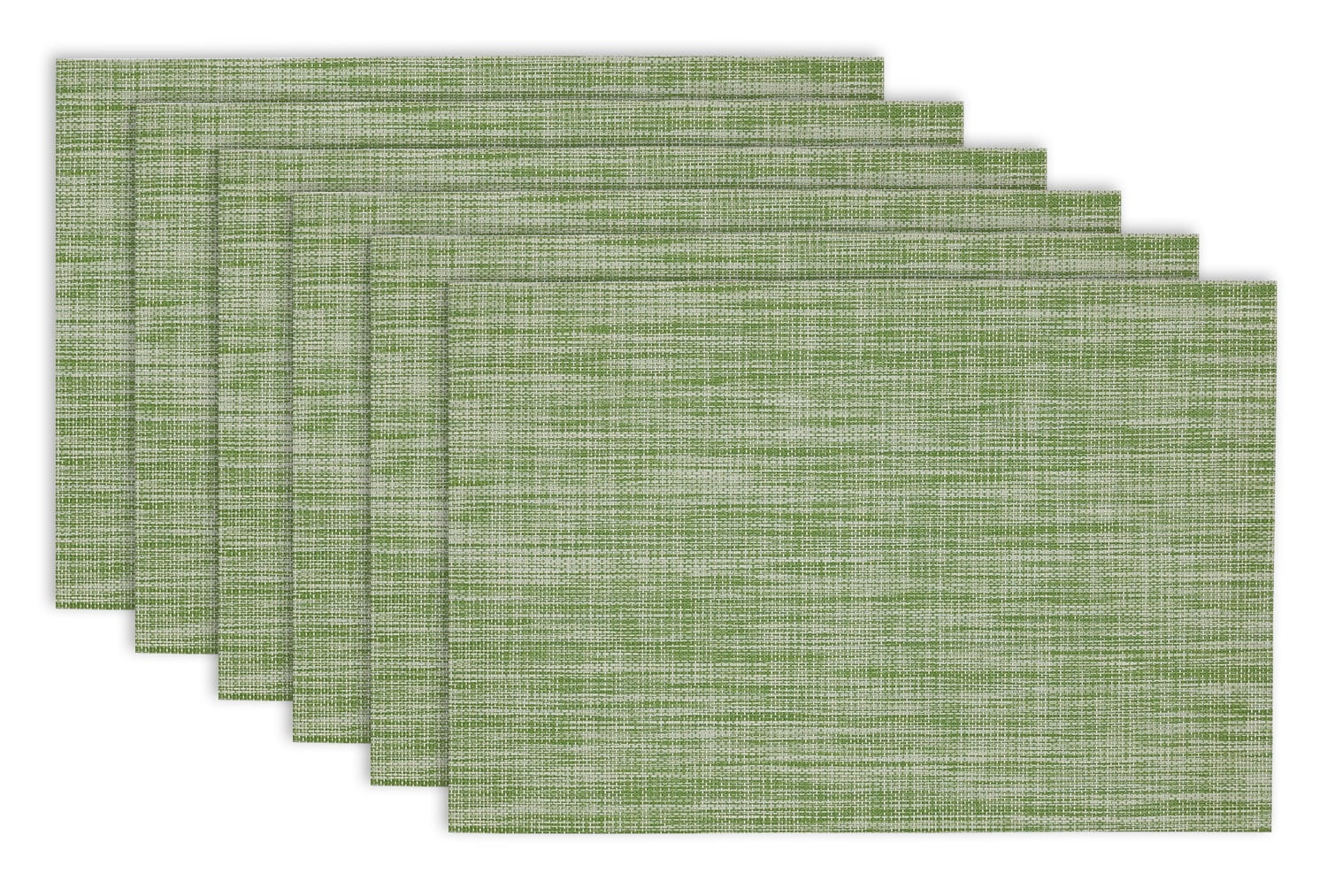 Set of 6 Fig Green Tweed Placemats 18" x 13"