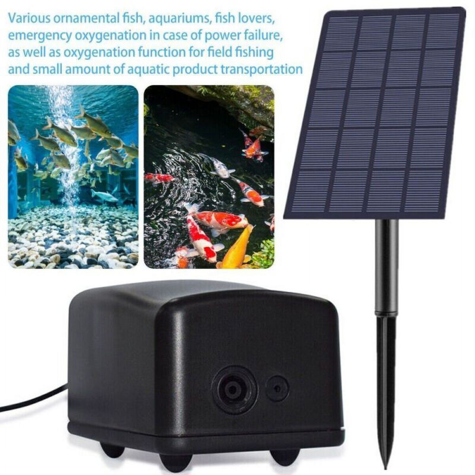 Solar Pond Oxygenator Solar Air Pump 2.5W Plug-in Solar Oxygen Pump Fish Tank Oxygenator 3Modes Aquarium Oxygen Aerator Air Pump Fishing Aerator With Pipe Air Bubble Stone For Garden Outdoor Pool Pond