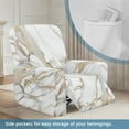 thumbnail image 3 of FOR U DESIGNS White Marble Pattern Recliner Chair Covers 4-Pieces Comfortable Chair Covers for Living Room Anti-Dust Furniture Protector Home Decor Accessories, 3 of 8