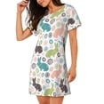 thumbnail image 2 of Fuzoiu Easter Rabbit Print Women Nightgowns, Soft Comfy Lightweight Short Sleeves Sleepwear,Crew Neck Loungewear, 2 of 6