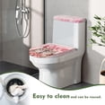 thumbnail image 3 of HELLHERO Cat and Roses Stretch Adjustable Elastic Bottom Elastic Fabric Bathroom Seat Covers Household Reusable Easy to Install 17x21 Inches 2-Piece, 3 of 4