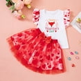 thumbnail image 2 of JAJAHO Girls Outfits Toddler Kids Girl Tutu Skirts Set Valentine's Day Sleeveless Ruffle Tank Tops And Heart Print Tulle Skirt 2 Piece Cute Outfit, 2 of 6