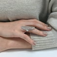 thumbnail image 3 of Silverly Women's 925 Sterling Silver 42 mm Open Filigree Honeycomb Pattern Long Curved Ring, 3 of 5