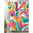 thumbnail image 2 of Abstract Art Shower Curtain Set ，Waterproof Fabric Shower Curtains Impressionist Style Pink Green Water Ripple Shower Curtains for Bathroom,Bathroom Decor 72"x72", 2 of 6