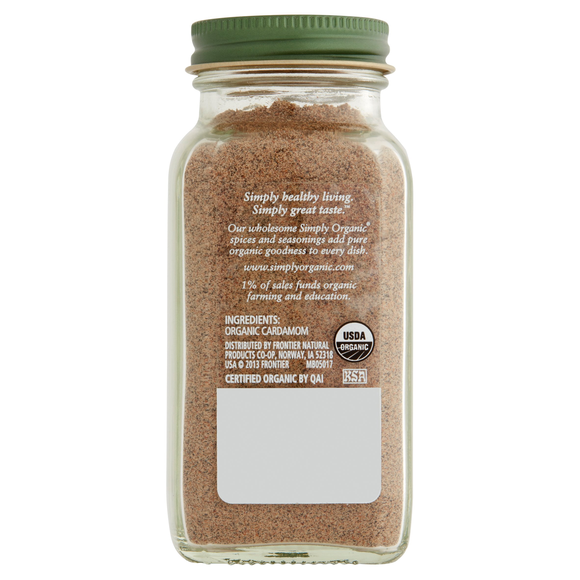 Simply Organic Cardamom, 2.82 oz, 6 pack