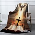 thumbnail image 2 of SpXubz Holy Cross And Dove Bible Scene Flannel Throw Blanket For Gift Home Sofa Bed Decoration 80x60 inch, 2 of 5