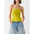 thumbnail image 2 of Gupgi Women's Tube Tops Slim Solid Color Bandeau Side Ruched Split Off Shoulder Backless Sleeveless Tops, 2 of 7