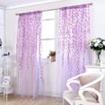thumbnail image 2 of Voile Window Room Curtain Willow Leaves Print Sheer Voile Panel Drapes Green Window Treatments, 1 Panel, 78''L x 39" W, 2 of 6