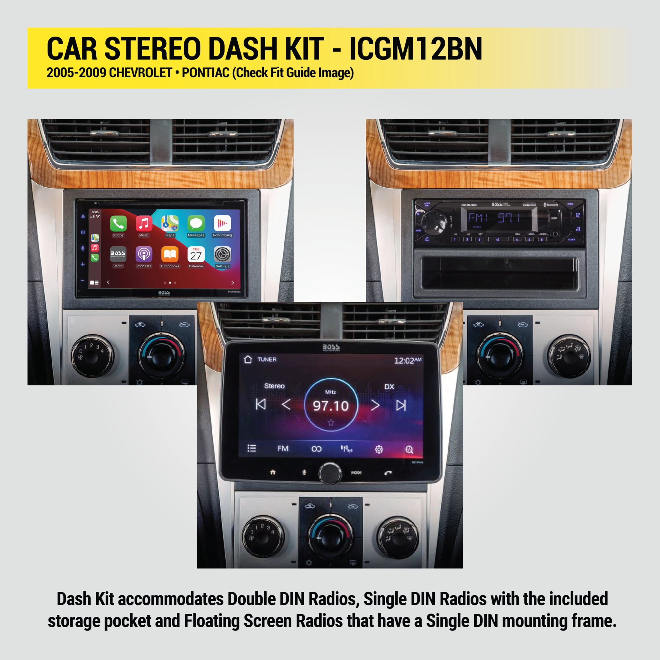 Scosche Car Stereo Dash Kit Compatible with Select 2004-2021 GM