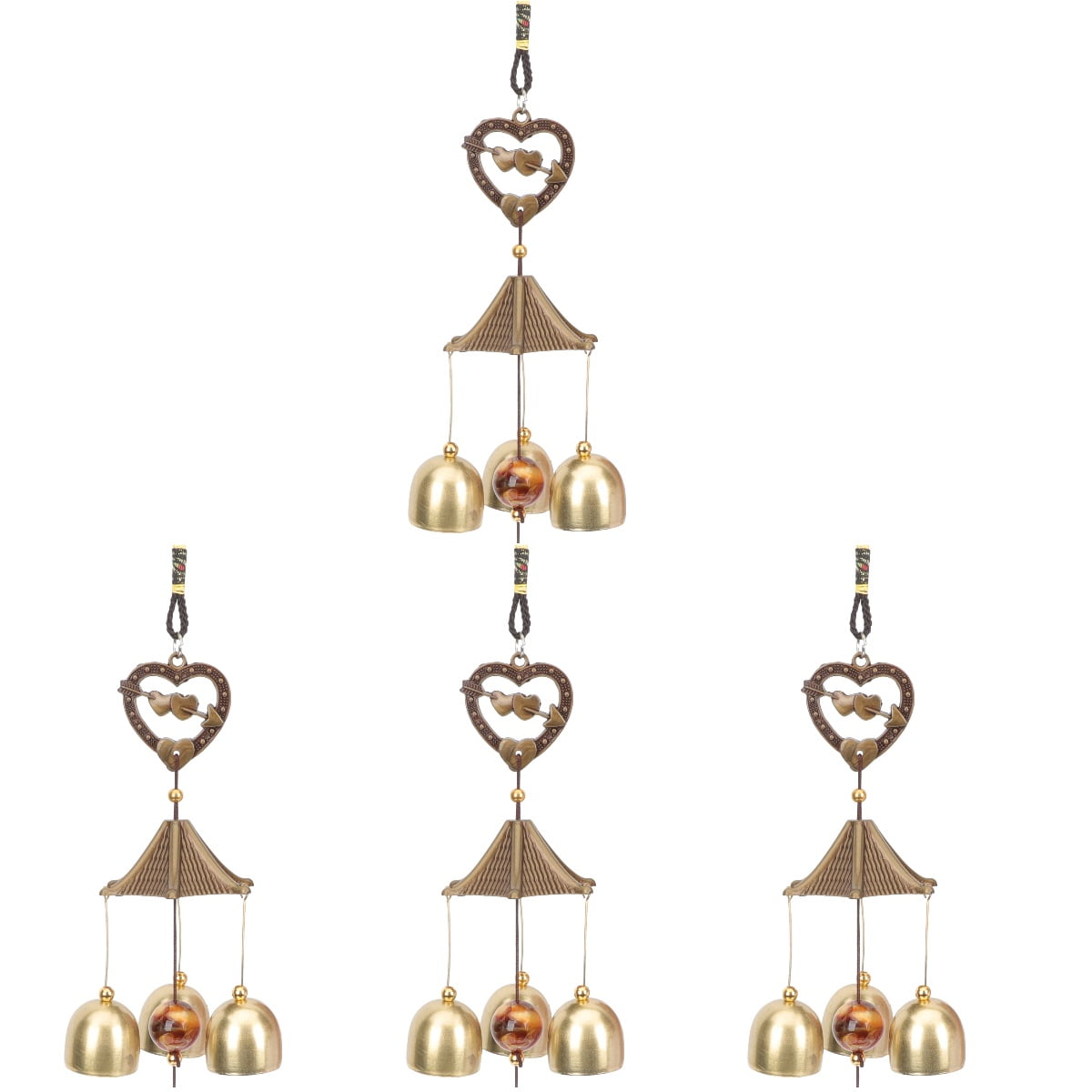 WRISTBIQUE 4pcs Craft Design Metal Wind Bell for Wall Hanging Ornament