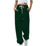 gakvbuo Sweatpants For Women Cargo Pants Drawstring Baggy Cinch Bottom Sweatpants Pockets High Waist Sporty Gym Athletic Fit Jogger Pants Lounge Trousers