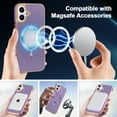 thumbnail image 7 of Dteck Magnetic for iPhone 16, Shockproof Ultra Slim Plating Electroplated PC TPU Drop-Resistant Cover Stylish Anti-Scratch Protection Shell Support Wireless Charging Cover, Darkpurple, 7 of 7