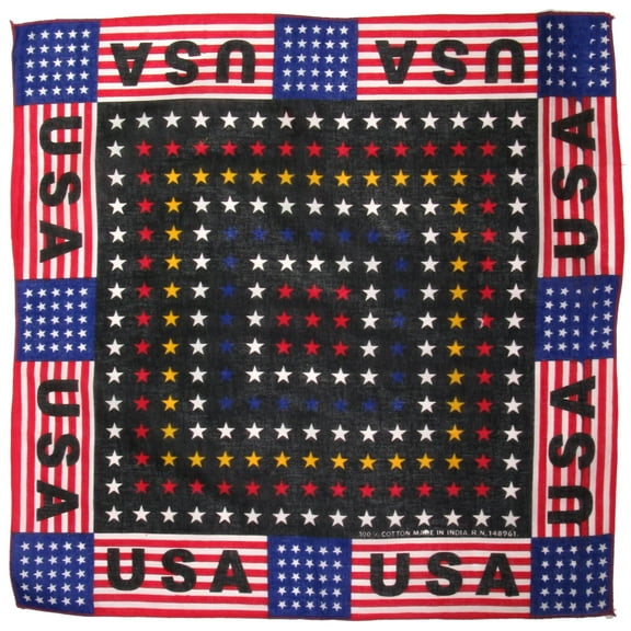Stars USA Design Print Cotton Bandana (22 inches x 22 inches)