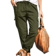 thumbnail image 3 of Pantalones con cordón para mujer, pantalones cargo para mujer, pantalones de senderismo para mujer, pantalones deportivos para mujer, diseño aerodinámico, 3 of 6