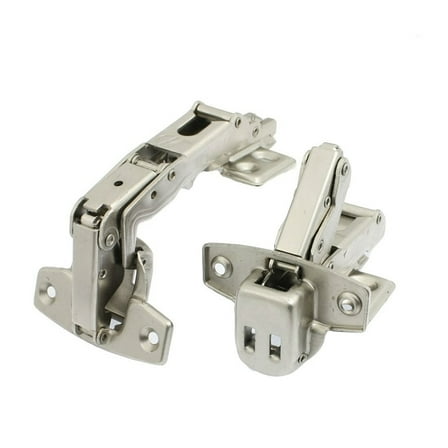 2Pcs Stainless Steel 175C Angle Full Overlay Cabinet Door Hinge